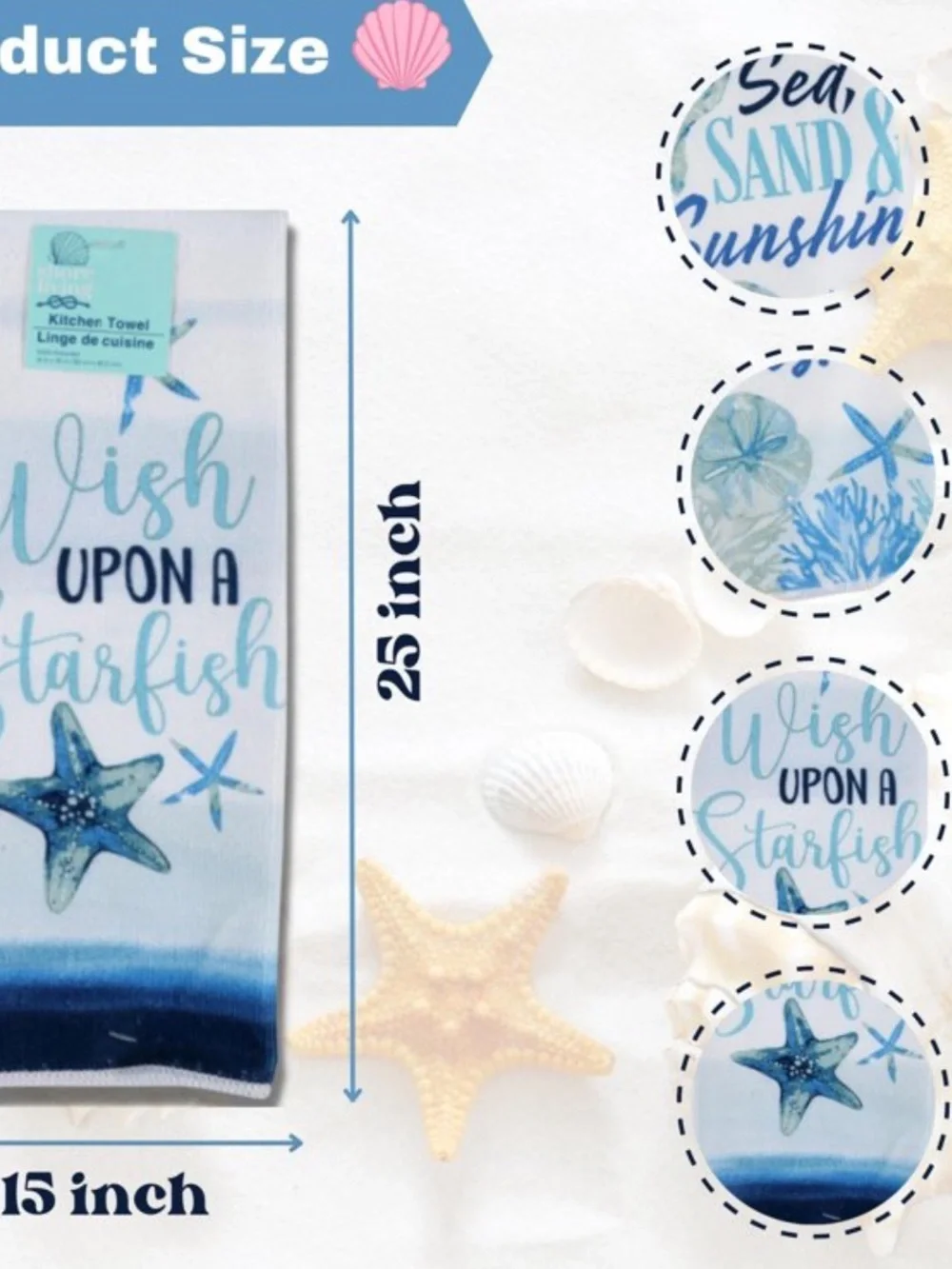 Coastal 'Wish Upon A Starfish' Kitchen Set - Blue